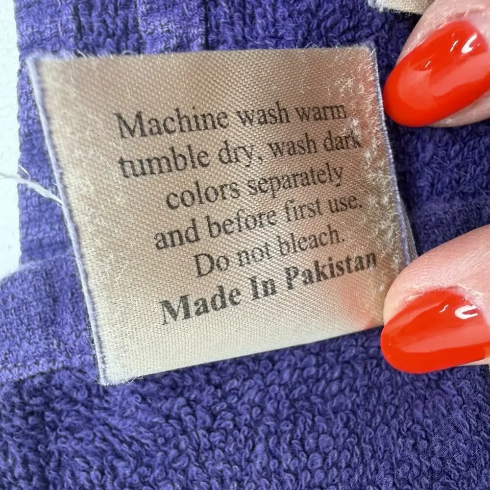 Vintage Cotton Fruit Purple Kitchen Bathroom Hand Towel Set Of 4 Used‎